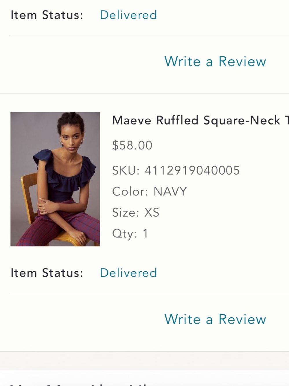 Maeve Ruffled Square-Neck Top - Picture 3 of 6